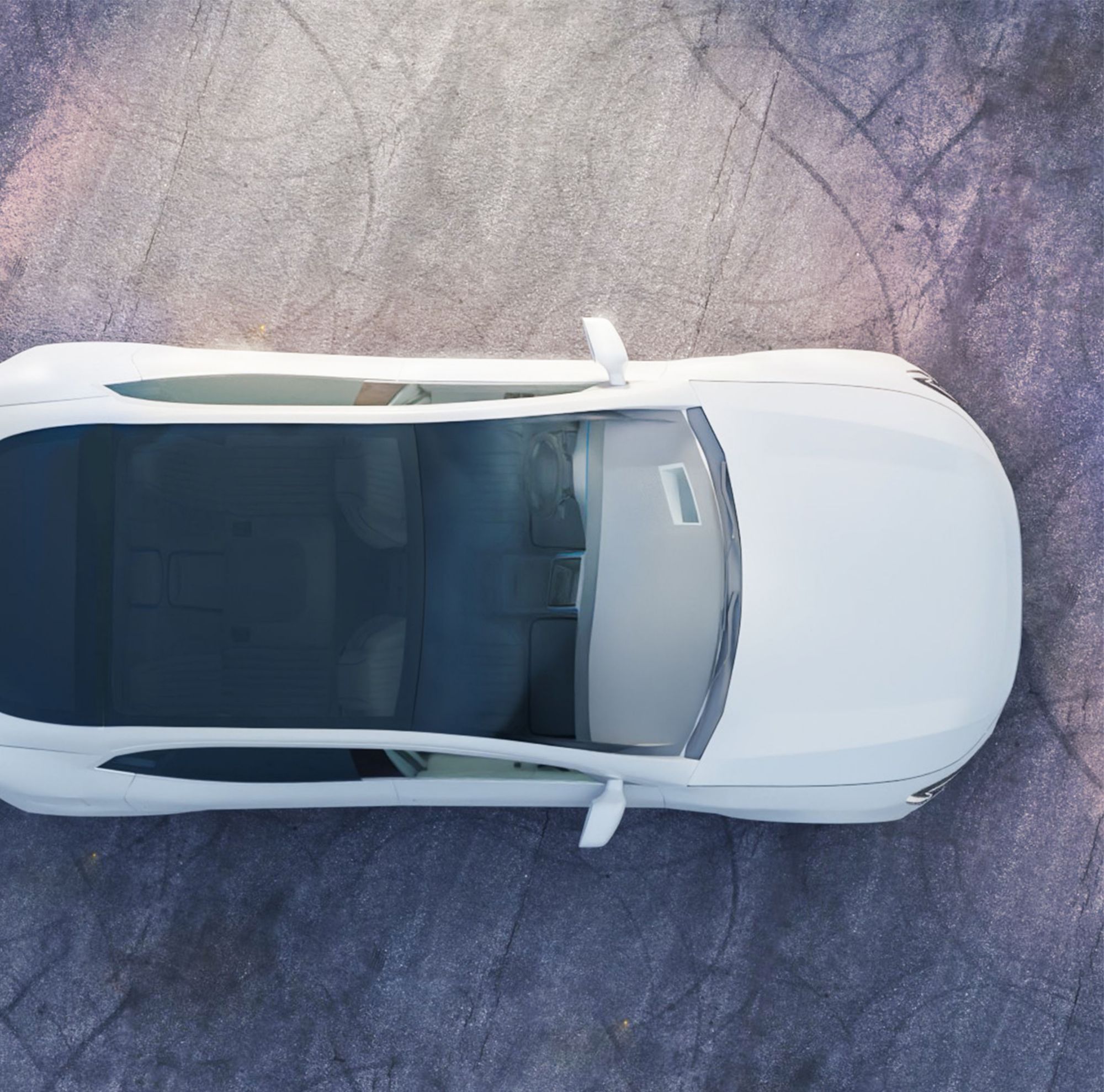 Top view of car with sunroof 